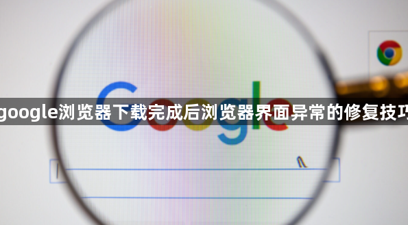 google浏览器下载完成后浏览器界面异常的修复技巧1