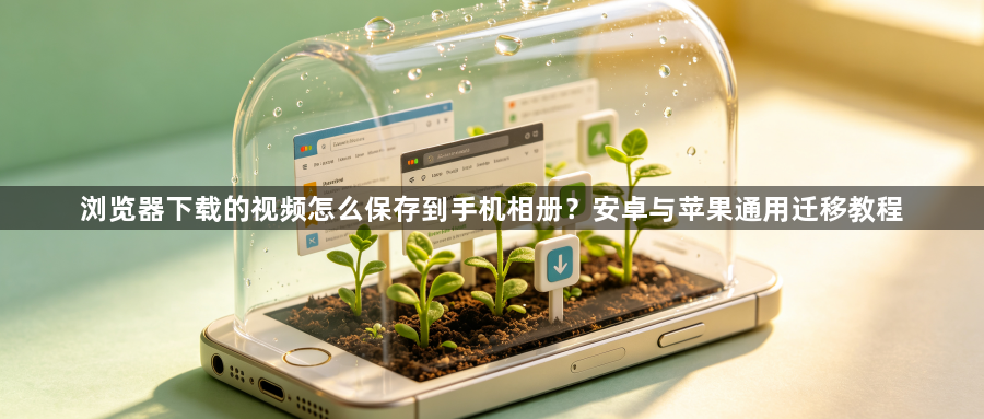 浏览器下载的视频怎么保存到手机相册？安卓与苹果通用迁移教程1