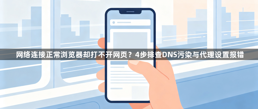 网络连接正常浏览器却打不开网页?4步排查DNS污染与代理设置报错1