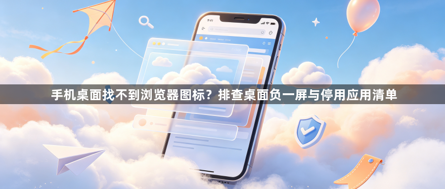手机桌面找不到浏览器图标？排查桌面负一屏与停用应用清单1