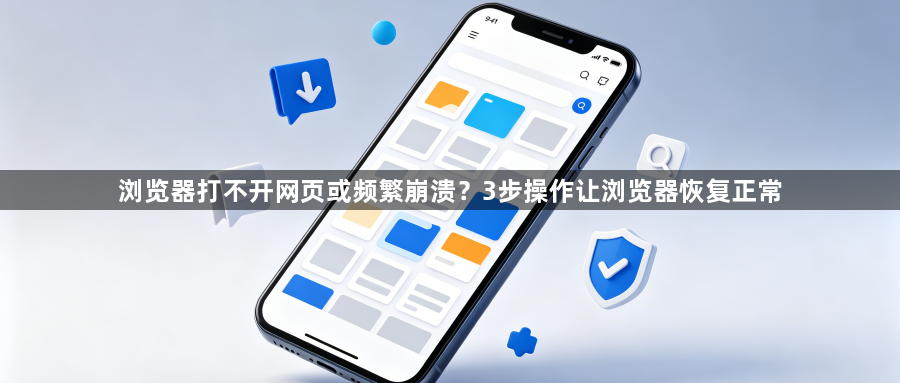 浏览器打不开网页或频繁崩溃？3步操作让浏览器恢复正常1